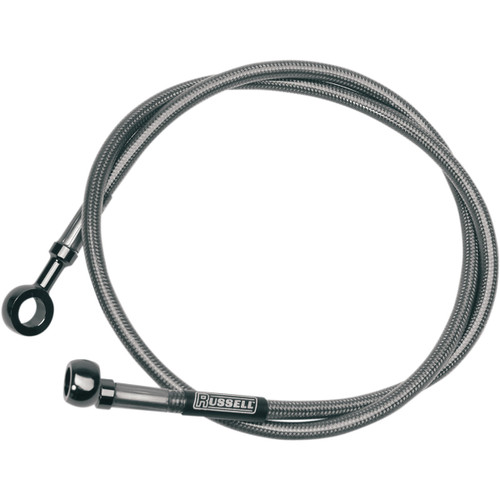 Russell #R08904S - Brake Line - Front - Stainless Steel - +4" - FLH '72-'81