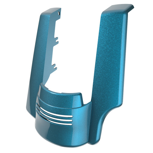 Advanblack Single Cutout Tahitian Teal Stretched Rear Fender Extension For 2014+ Harley Davidson Touring Models