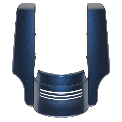 Advanblack Dual Cutout Blue Steel Stretched Rear Fender Extension For 2014+ Harley Davidson Touring