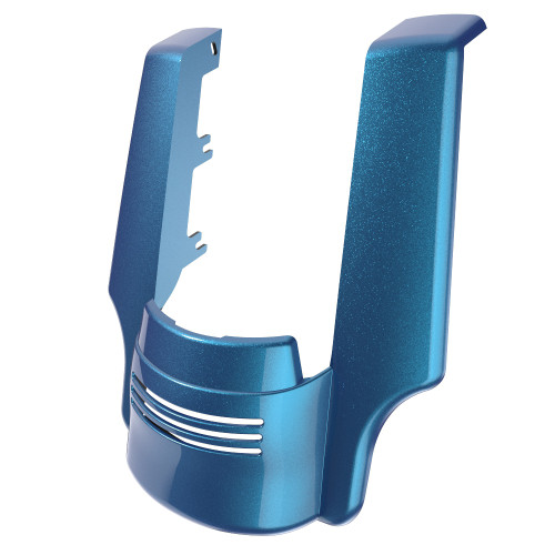 AdvanBlack Dual Cutout Daytona Blue Stretched Rear Fender Extension For 2014+ Harley Davidson Touring Models