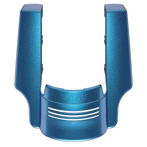 AdvanBlack Dual Cutout Daytona Blue Stretched Rear Fender Extension For 2014+ Harley Davidson Touring Models