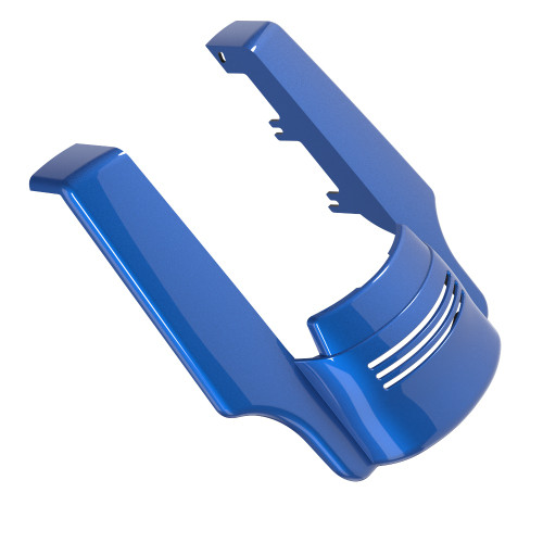 Advanblack Dual Cutout Flame Blue Pearl Stretched Rear Fender Extension For 2014+ Harley Davidson Touring