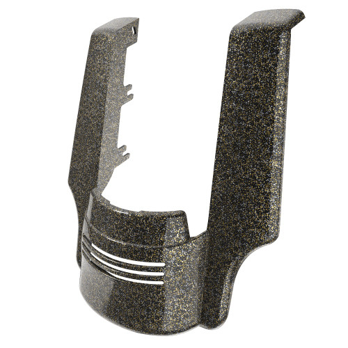 AdvanBlack Dual Cutout  Hard Candy Black Glod Flake Stretched Rear Fender Extension For 2014+ Harley Davidson Touring Model