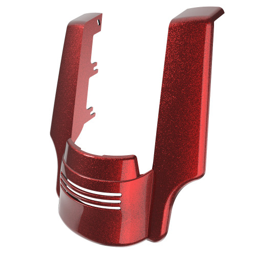 AdvanBlack Dual Cutout Hard Candy Hot Rod Red Flake Stretched Rear Fender Extension For 2014+ Harley Davidson Touring Models