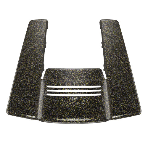 AdvanBlack No Cutout Hard Candy Black Glod Flake Stretched Rear Fender Extension For 2014+ Harley Davidson Touring Models