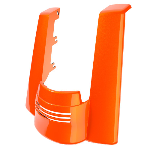 Wicked Orange Pearl No  Cutout  Stretched Rear Fender Extension For 2014+ Harley Davidson Touring Models