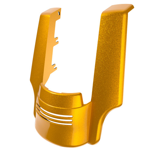 Advanblack Dual Cutout Prospect Gold Stretched Rear Fender Extension For 2014+ Harley Davidson Touring