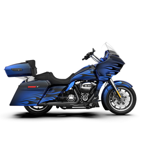 Reef Blue Pyron Flame Pattern Fairing Spoiler Kit for Harley Road Glide 2017-later