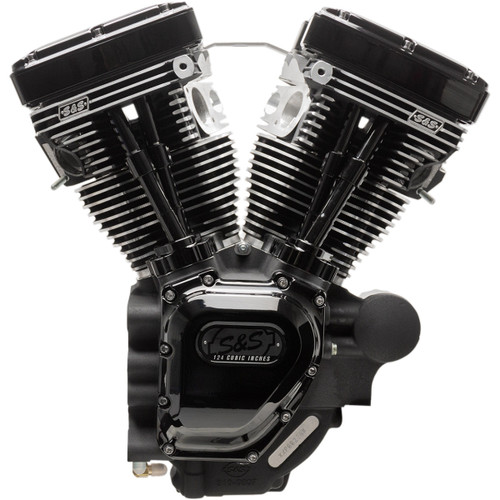 S&S Cycle #310-0835A - T124 Long Block Engine - Black - Touring
