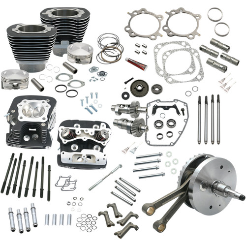 S&S Cycle #900-0565 - 124" Hot Set Up® - Big Bore/Stroker - Wrinkle Black - 88B Twin Cam