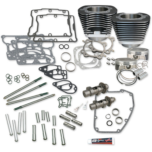 S&S Cycle #900-0354 - 106" Hot Set Up® Kit - 3.967" Bore - Wrinkle Black - Twin Cam