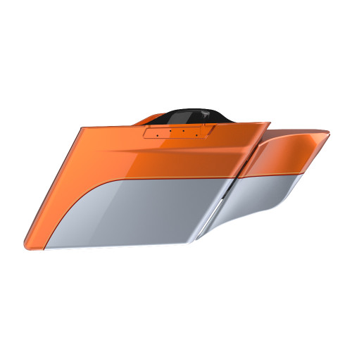 Amber Whiskey and Brilliant Silver 4.5'' Extended SADDLEBAG BOTTOMS FOR HARLEY DAVIDSON 2014+ TOURING