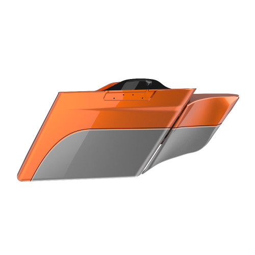 Amber Whiskey and Charcoal Pearl 4.5'' Extended SADDLEBAG BOTTOMS FOR HARLEY DAVIDSON 2014+ TOURING