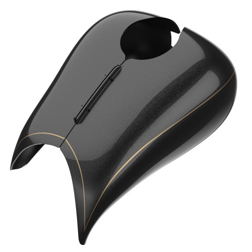 Advanblack Black Quartz Extended Stretched Tank Cover for Harley 2008-2020 Street Glide & Road Glide
