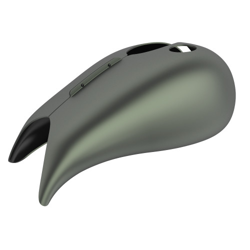 Advanblack Deadwood Green Denim Extended Stretched Tank Cover for Harley 2008-2020 Street Glide & Road Glide