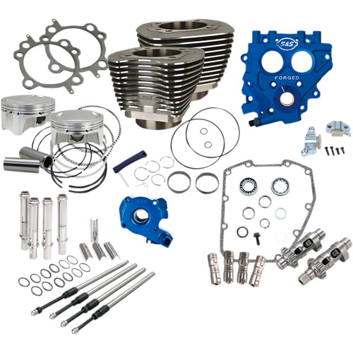 S&S Cycle #330-0664 - 100" Power Package - 585CE - Chain Drive - Wrinkle Black - Twin Cam 88
