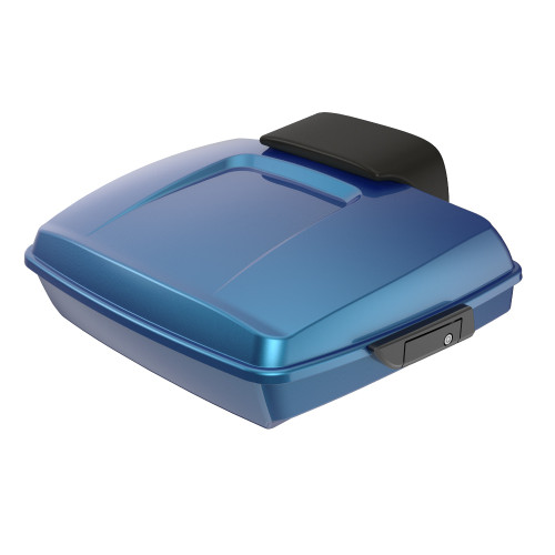 Advanblack Daytona Blue Razor Tour Pack Pak Luggage Trunk Pad For '97-'21 Harley Touring Street Electra Road Glide