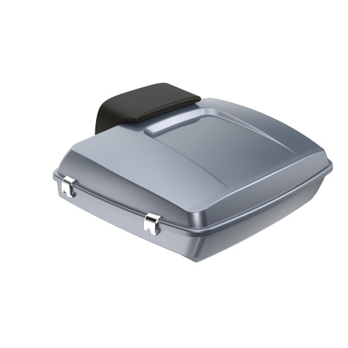 Advanblack Gauntlet Gray Metallic Razor Tour Pack Pad Trunk Luggage For '97-'21 Harley Touring Street Electra Road Glide