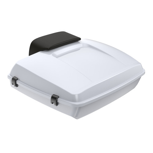 Advanblack Great White Pearl Razor Tour Pack Pad Luggage Trunk For '97-'21 Harley Touring Street Electra Road Glide