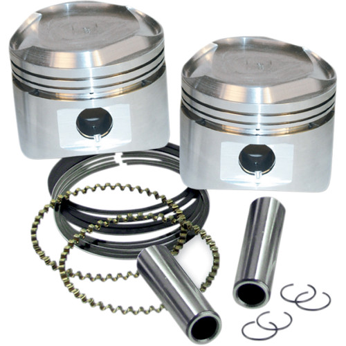 S&S Cycle #92-2028 - Piston Kit - For Super Stock Heads - 3.500" +0.020" - Domed - 80" Big Twin