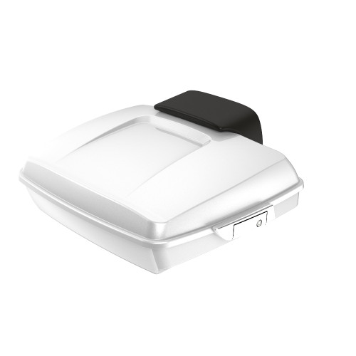 Advanblack White Hot Pearl  Razor Tour Pack Pad Luggage Trunk For '97-'21 Harley Touring Street Electra Road Glide