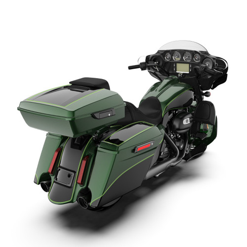 Deep Jade Pearl and Vivid Black RUSHMORE RAZOR TOUR PACK PAD FOR '97-'23 HARLEY TOURING / SOFTAIL