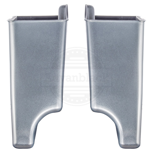 Advanblack Dual Cutout Brilliant Silver Stretched Saddlebags Bottoms for Harley '93-'13 Touring
