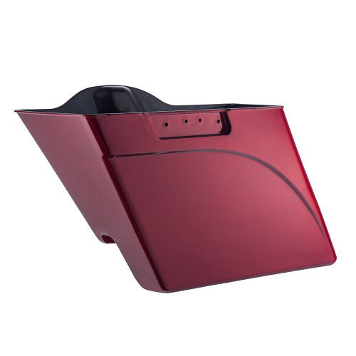 Advanblack Dual Cutout Crimson Red Sunglo Stretched Saddlebags Bottoms for Harley '93-'13 Touring