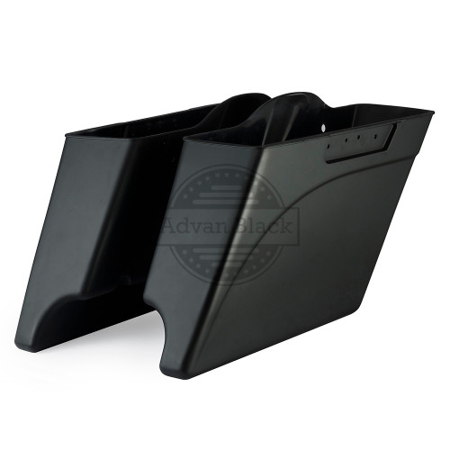 Advanblack Dual Cutout Denim Black Stretched Saddlebags Bottoms for Harley '93-'13 Touring