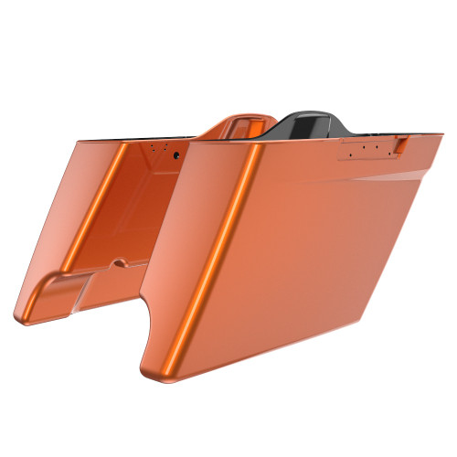 Advanblack Amber Whiskey Dual Cutout Stretched Extended Saddlebag Bottoms for 2014+ Harley Davidson Touring