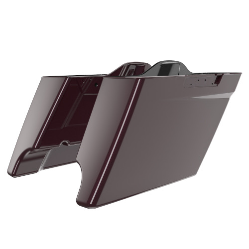 Advanblack Black Cherry Dual Cutout Stretched Extended Saddlebag Bottoms for Harley Davidson 2014+ Touring