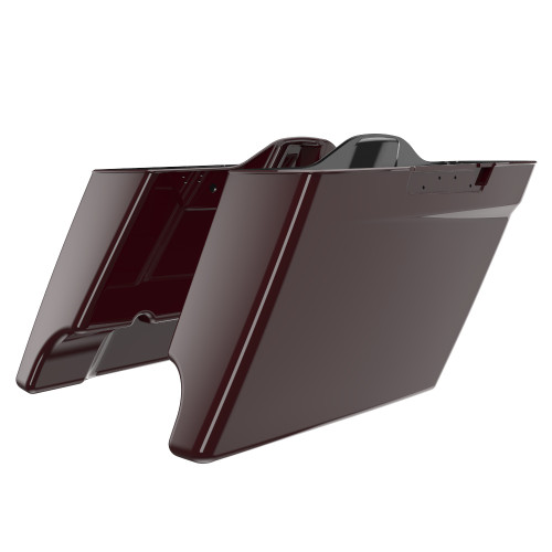 Advanblack Billiard Burgundy Dual Cutout Stretched Extended Saddlebag Bottoms Billiard Burgundy for 2014+ Harley Davidson Touring