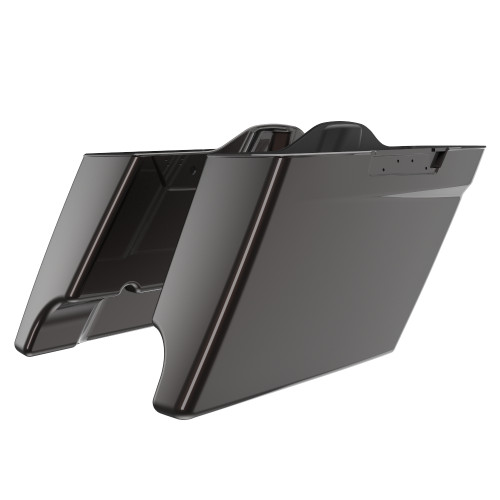 Advanblack Dual Cutout Black Jack Metallic Stretched Extended Saddlebag Bottoms for Harley Davidson 2014+ Touring