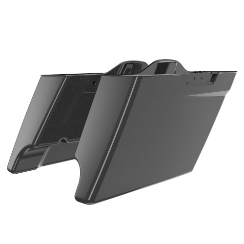 Advanblack Black Quartz Stretched Extended Saddlebag Bottoms for Harley Davidson 2014+ Touring