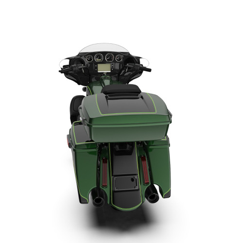 Deep Jade Pearl and Vivid Black 4.5'' STRETCHED SADDLEBAG BOTTOMS FOR HARLEY DAVIDSON 2014+ TOURING
