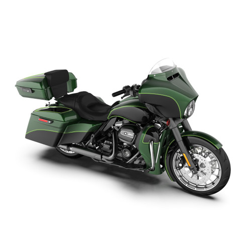 Deep Jade Pearl and Vivid Black 4.5'' STRETCHED SADDLEBAG BOTTOMS FOR HARLEY DAVIDSON 2014+ TOURING