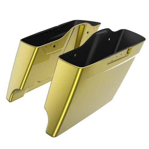 Advanblack Eagle Eye Yellow Dual Cutout Stretched Extended Saddlebag Bottoms for 2014+ Harley Davidson Touring