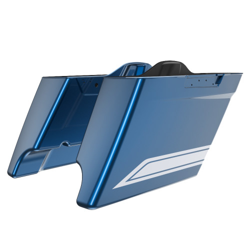 Advanblack Fast Johnnie Dual Cutout 4.5" Stretched Extended Saddlebags for 2014+ Harley Davidson Touring