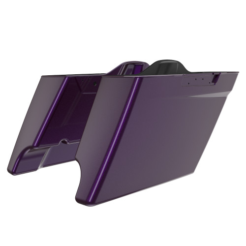 Advanblack Hard Candy Mystic Purple Flake Dual Cutout Stretched Extended Saddlebag Bottoms for 2014+ Harley Davidson Touring
