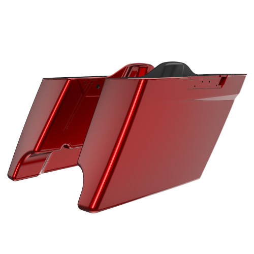 Advanblack Heirloom Red Fade Dual Cutout 4.5" Stretched Extended Saddlebags for 2014+ Harley Davidson Touring