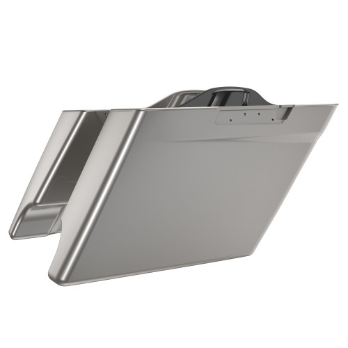 Advanblack  Pewter Pearl Dual Cutout Stretched Extended Saddlebag Bottoms for 2014+  Harley Davidson Touring