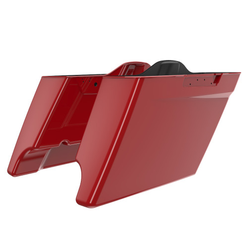 Advanblack Redline Red Dual Cutout Stretched Extended Saddlebag Bottoms for 2014+ Harley Davidson Touring