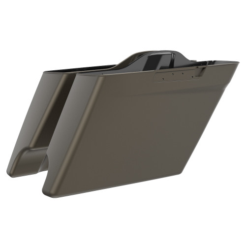 Advanblack River Rock Gray Denim Dual Cutout Stretched Extended Saddlebag Bottoms for 2014+ Harley Davidson Touring