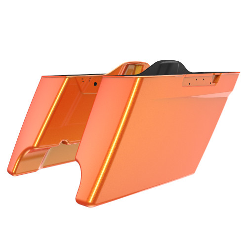 Advanblack Dual Cutout Tequila Sunrise Stretched Extended Saddlebag Bottoms for 2014+ Harley Davidson Touring