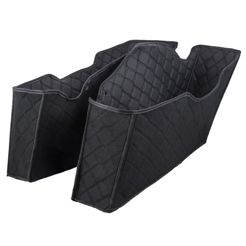 Advanblack Saddlebag Liner Custom Black Stitching Liner Kit Fit for 2014+ OEM Factory Stock SaddleBags Bottoms