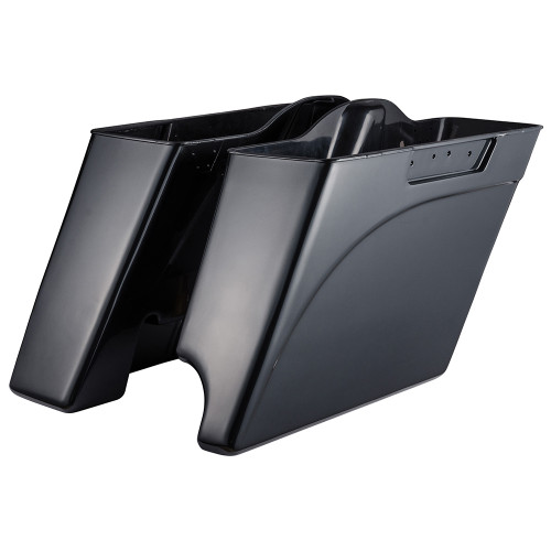 Single Cut Stretched Saddlebags Bottoms for Harley '93-'13 Touring-Black Pearl