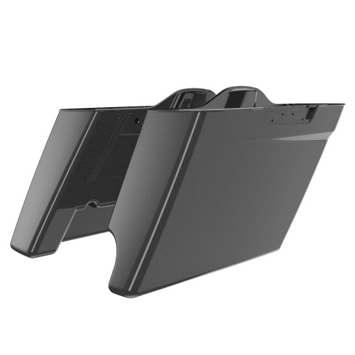 Advanblack Black Quartz 2 into 1 Stretched Extended Saddlebag Bottoms for 2014+  Harley Davidson Touring