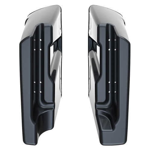 Advanblack Black Tempest 2 into 1 Stretched Extended Saddlebag Bottoms for 2014+  Harley Davidson Touring