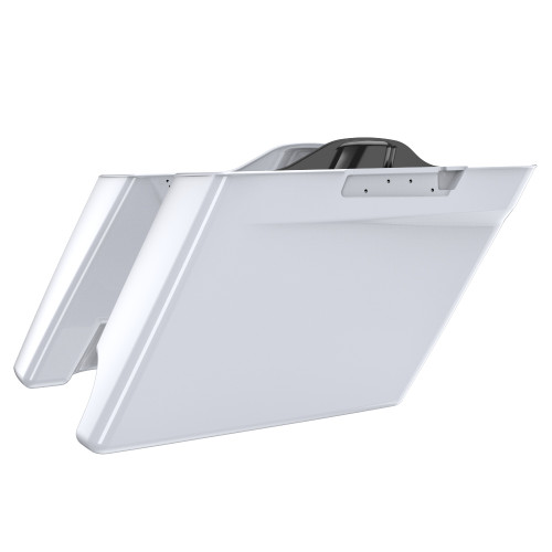 Advanblack Crushed Ice Pearl 2 into 1 Stretched Extended Saddlebag Bottoms for 2014+  Harley Davidson Touring