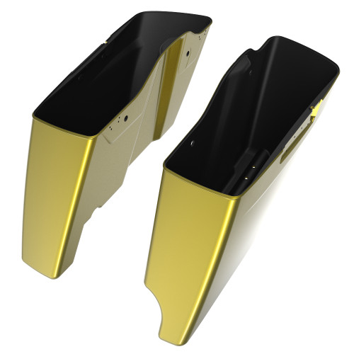 Advanblack Eagle Eye Yellow Single Cutout Stretched Extended Saddlebag Bottoms for 2014+ Harley Davidson Touring